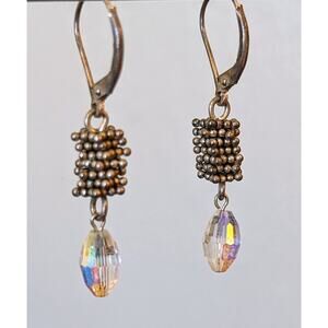 Vintage Crystal Marked Sterling 925 Lever Back Earrings